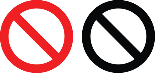 Prohibition signs in red and black