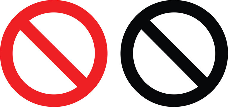 Prohibition signs in red and black