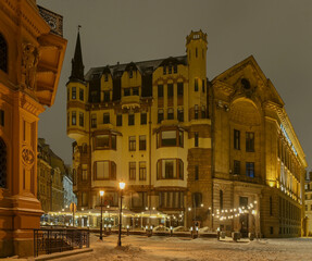 Obraz premium Former revenue house of Rossiya insurance near Dome Cathedral Square, Riga 
