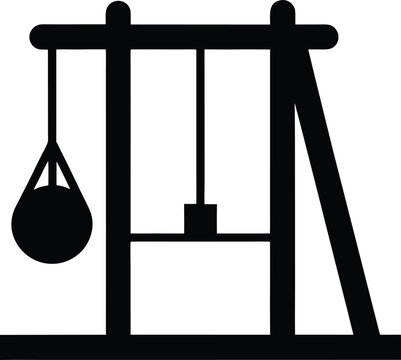 pendulum squat machine silhouette vector art illustration, black and white design