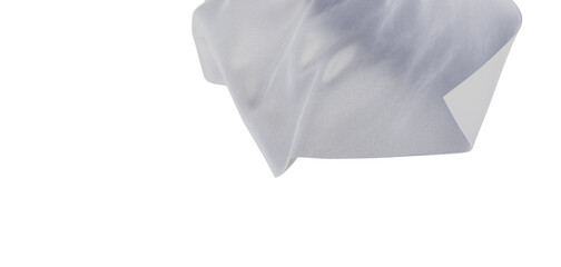 Fototapeta premium Soft light grey fabric corner isolated on white, perfect for textures, design elements, and backgrounds. Clean, minimali