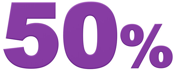 3D素材_数字_50%_紫