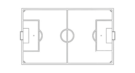 Overhead view of a soccer field with clear markings silhouette © mst