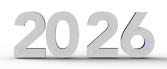 2026 text isolated on white. Illustration of the new year with modern design, perfect for new year greetings and concept © vegefox.com