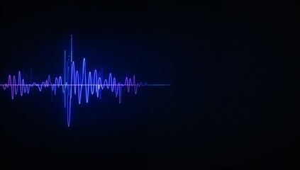 Vibrant Sound Wave Visualization in Blue and Purple Tones