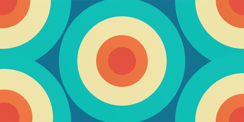 Retro poster, classic 80's, 90's the soft light in the center of each oval gives the impression modern simple design