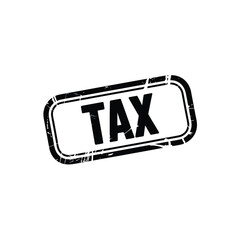 Tax rubber stamp vector, tax grunge sign isolated on white background