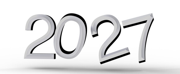 Stylish 2021 year metallic text floating, perfect for new year greetings, celebrations, or design needs. Great for any g © vegefox.com