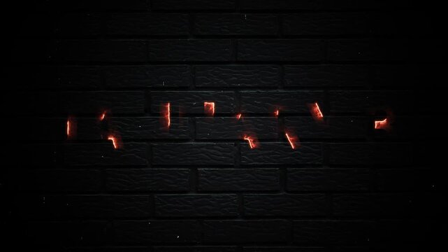 3rd January Three 3 Text Glowing Neon Month Date Calendar Animation Brick Background