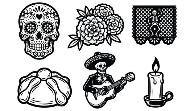 D&iacute;a de los Muertos Vector Elements Collection