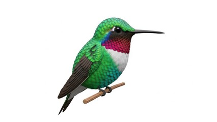Fototapeta premium Male green bee eater and hummingbird on white background