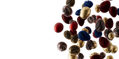 3D rendered design of abstract Easter eggs, great for holiday greetings, decorations and spring designs. © vegefox.com