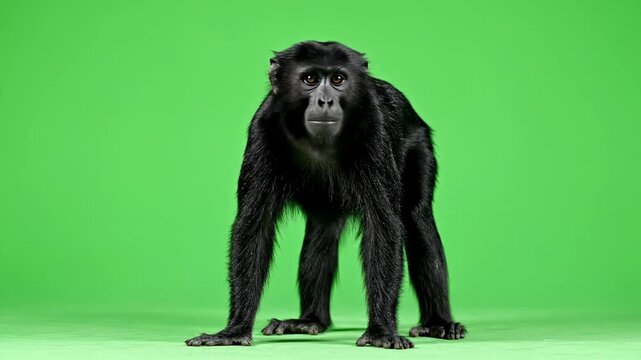 Chimpanzee on green screen
