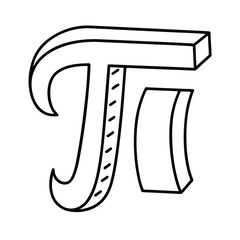 greek pi hand drawn
