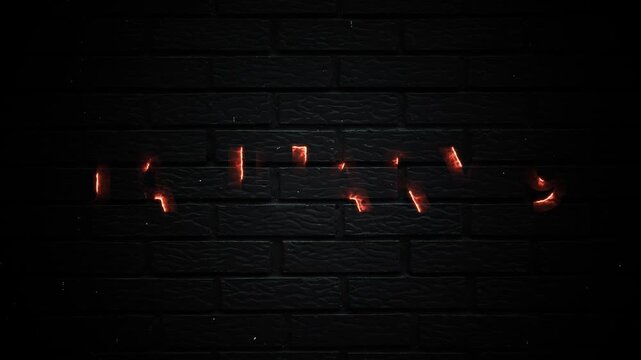 9th January Nine 9 Text Glowing Neon Month Date Calendar Animation Brick Background