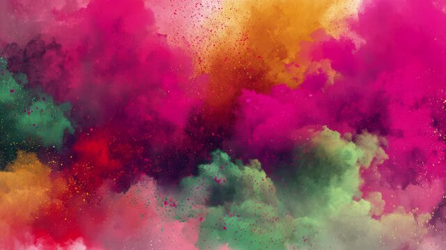Holi Festival Color Powder Explosion Abstract Loop Background 4K