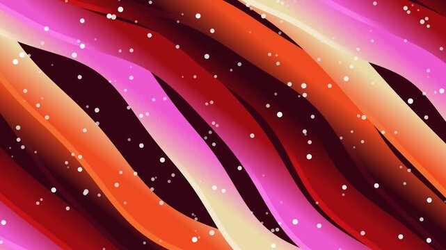 Vibrant wavy lines dance with sparkles in abstract illustration
