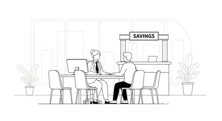 Man Sitting at Office Desk.