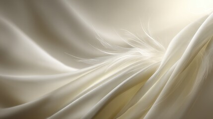 Obraz premium Soft Silky Fabric with Gentle Texture and Subtle Light Reflection in Creamy Tone for Background or Fashion Design Projects