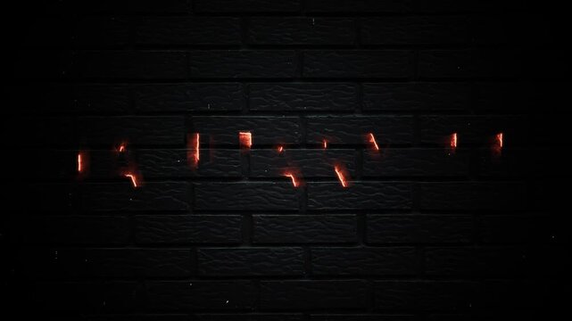 11th January Eleven 11 Text Glowing Neon Month Date Calendar Animation Brick Background