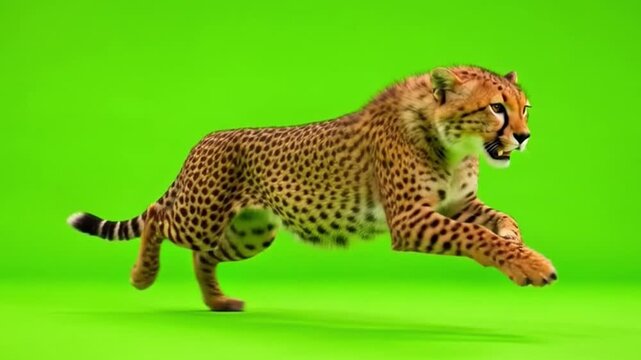 Close-Up of Majestic Big Cat Paw with Distinctive Spots Against Vibrant Green Background for Nature Photography Use