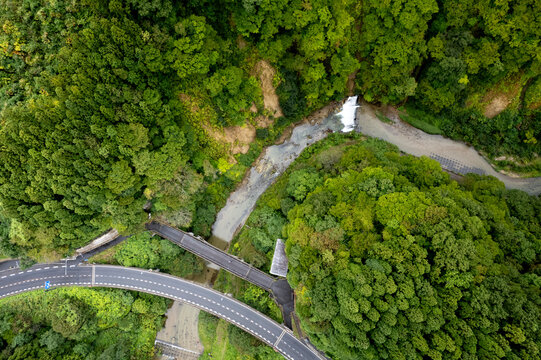 Aerial view of Naruko Gorge, Miyagi Prefecture, Japan