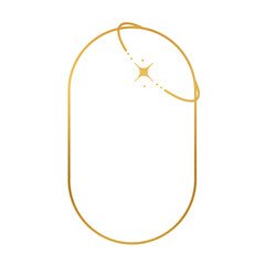 Gold Minimal Arch Frame Outline. Modern Luxurious Gold Aesthetic Background.