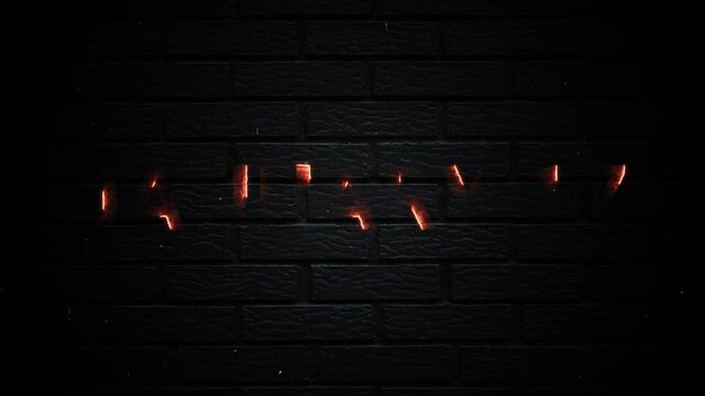 17th January Seventeen 17 Text Glowing Neon Month Date Animation Brick Background
