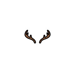 Obraz premium Stylized brown antlers on white background for decorative and conceptual design