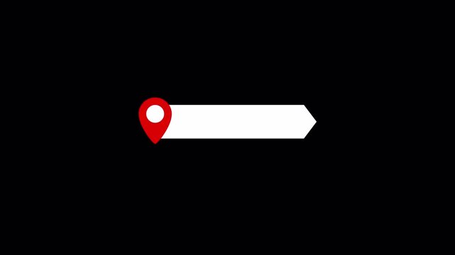Right Direction Location Pointer Bar Animation With Map Pin Alpha Channel