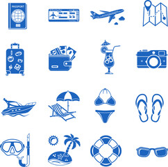 Vacation and Tourism Icons Set