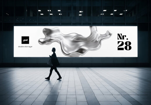Outdoor advertising billboard mockup
