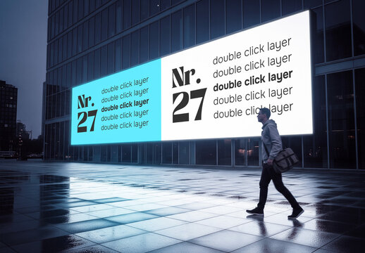 Outdoor advertising billboard mockup