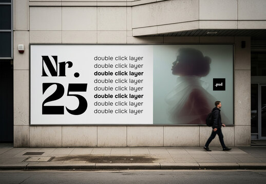 Outdoor advertising billboard mockup