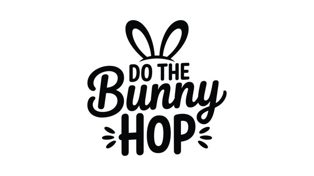 Do the bunny hop text with ears and festive accents