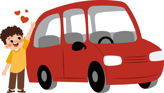 Family travelling with car