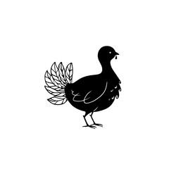 Fototapeta premium turkey. turkey simple black and white line art vector logo
