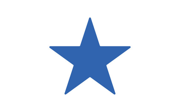 blue single one star icon png transparent background