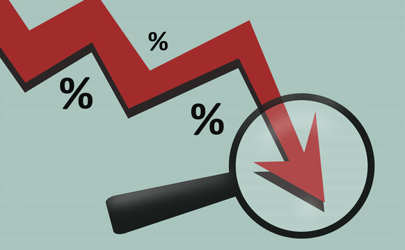 arrows decrease earnings credit take loan banknotes cash recession