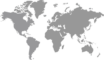 Obraz premium Global Continent Outline Map Minimal Flat Earth Vector Artwork