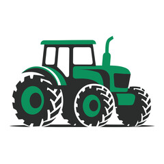 Obraz premium Green and black tractor with large wheels on a white background farm agriculture