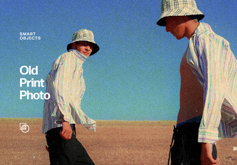 Old Print Photo Mockup