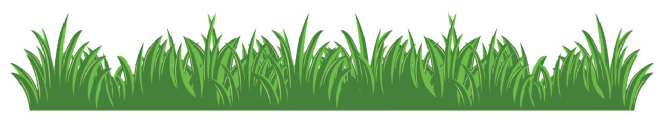 Fototapeta premium Seamless Green Grass Border Decorative Nature Background.