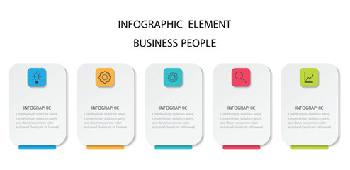 Vector infographic template. Timeline designed for business, presentations, web design, interface, diagrams with 5 steps.  Vector illustration.