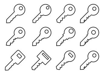 Obraz premium Key simple icon. Lock door pictogram, house or keyword vector symbol, password or success