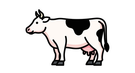 Obraz premium Cartoon cow illustration isolated white background