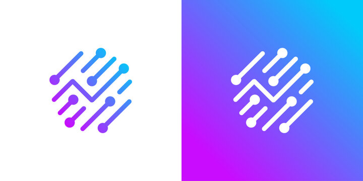 Dual meaning logo combining dot connection and financial graph elements, symbolizing data-driven investment, market analysis, strategic growth, and interconnected financial performance.