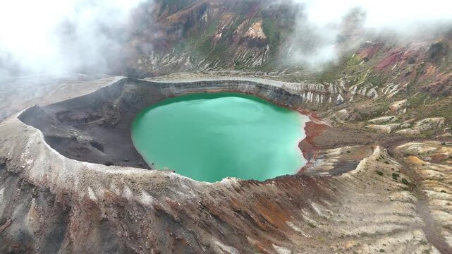 Mt. Zao Okama Crater | Emerald Green Lake - 4K Aerial Video
