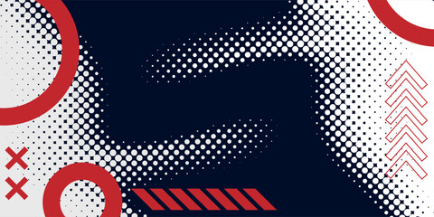 Abstract sport background. White, red and navy background with copy space area very useful for banner on social media