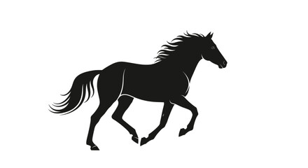 Obraz premium Black Running Horse Silhouette Vector